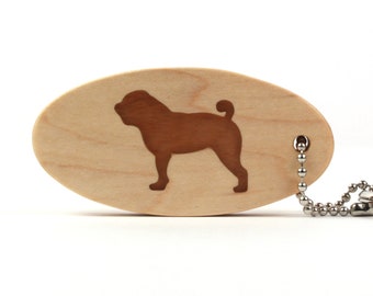 Chinesische Shar Pei Schlüsselanhänger, Holz Hund Rasse Schlüsselanhänger, Shar Pei Schlüsselanhänger, Haustier Scroll Säge Schlüsselanhänger, Kirsche