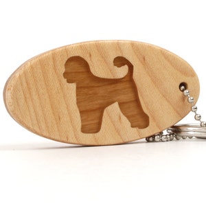 Portuguese Water Dog Key Chain Wood Pet Key Fob Wooden Dog Breed Key Ring Water Dog Accessories Scroll Saw Dog Key Chain Cherry image 4