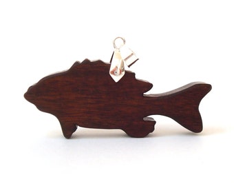 Fish Necklace Wooden Fish Pendant Scroll Saw Animal Jewelry