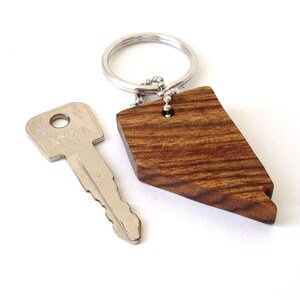 Wooden Nevada State Key Chain Silhouette USA Outline Wood Scroll Saw Nevada Key Fob Zebrawood image 4