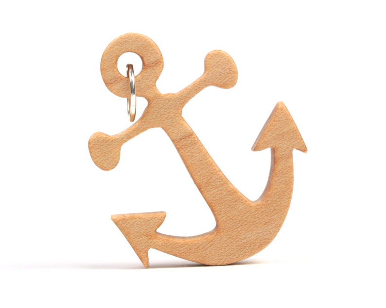 Anchor Necklace Scroll Saw Wood Pendant Necklace Nautical Etsy