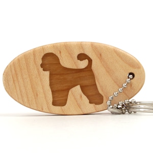 Portuguese Water Dog Key Chain Wood Pet Key Fob Wooden Dog Breed Key Ring Water Dog Accessories Scroll Saw Dog Key Chain Cherry image 1
