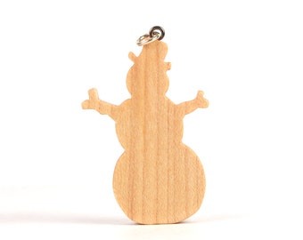 Snowman Pendant, Christmas Necklace, Winter Fashion Accessories, Wood Snowman Necklace, Winter Jewelry, Maple