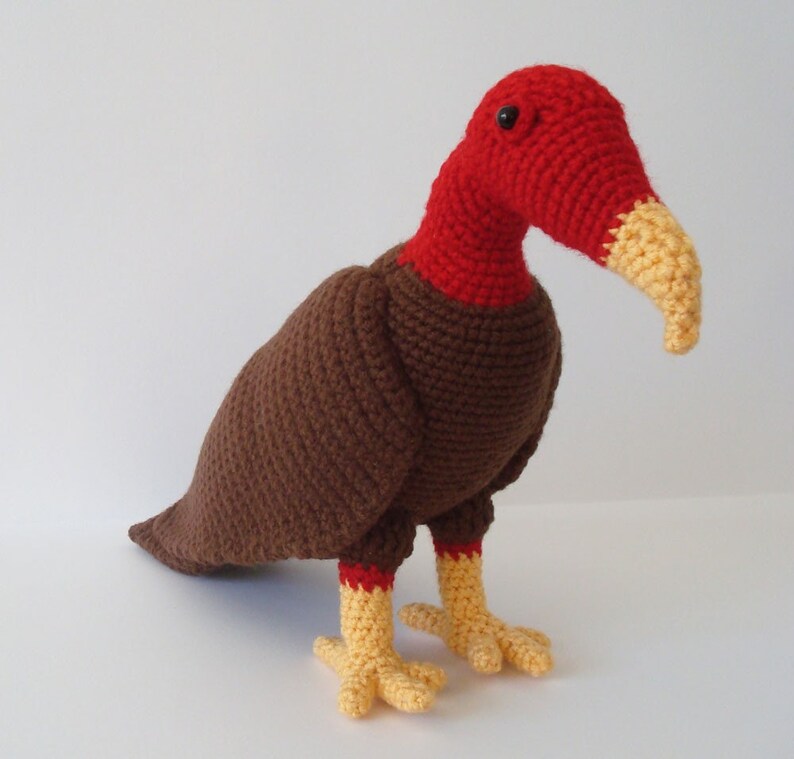 Turkey Vulture Crochet Pattern Amigurumi Vulture Stuffed Etsy