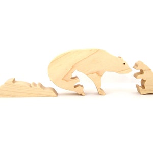 Wood Polar Bear Puzzle Wooden Stand Up Puzzle Christmas Decoration Hand Cut Scroll Saw image 4