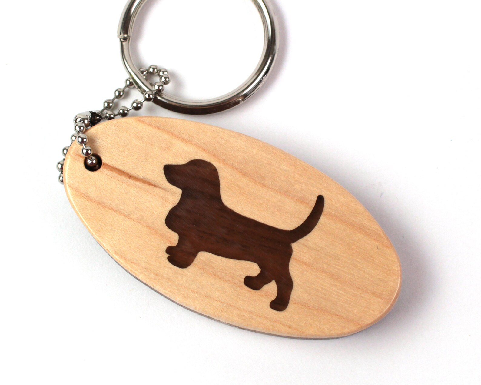Basset Hound Key Chain Scroll Saw Wood Dog Breed Key Ring Etsy