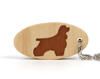 Cocker Spaniel Dog Key Chain Wood Scroll Saw Dog Breed Key Ring Pet Key Fob Cocker Spaniel Key Ring Show Dog Key Chain Cherry