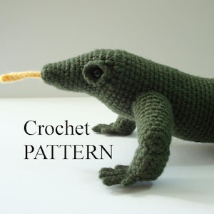 Komodo Dragon Crochet Pattern Amigurumi Komodo Dragon Stuffed Komodo Dragon Pattern Crochet Lizard Pattern Adobe Pdf File image 1