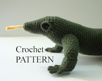 Komodowaran Häkelanleitung,Amigurumi Komodowaran Kuscheltier Komodowaran,Häkelanleitung Adobe Pdf Datei