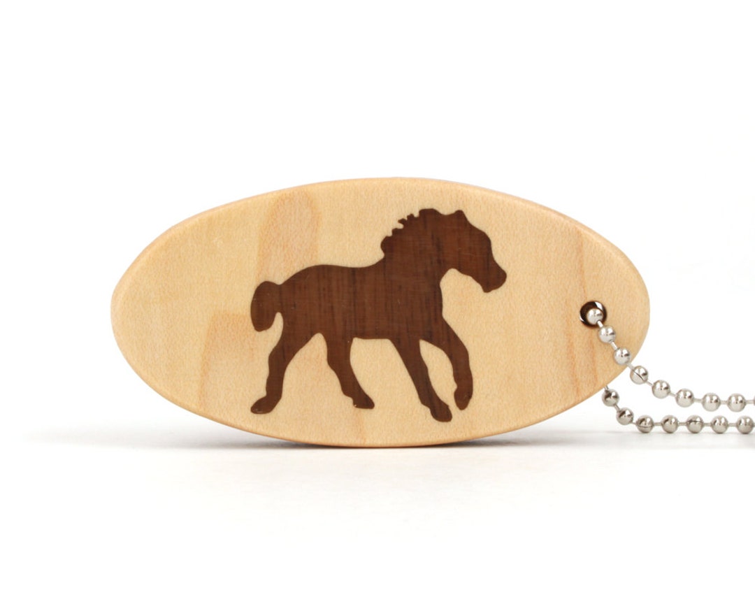 Running Horse Key Chain Wood Horse Key Ring Western Wild Horse Key Fob Farm Animal Key Fob