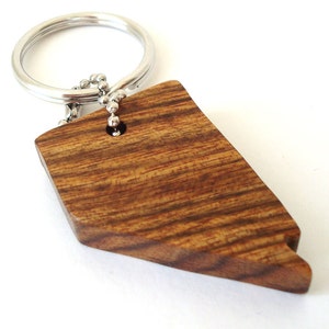 Wooden Nevada State Key Chain Silhouette USA Outline Wood Scroll Saw Nevada Key Fob Zebrawood image 3