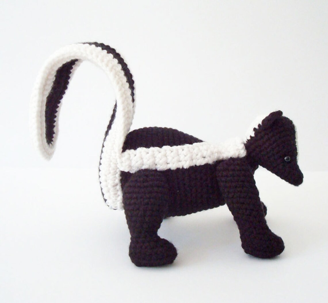 Striped Skunk Crochet Pattern Amigurumi Skunk Woodland Animal Etsy