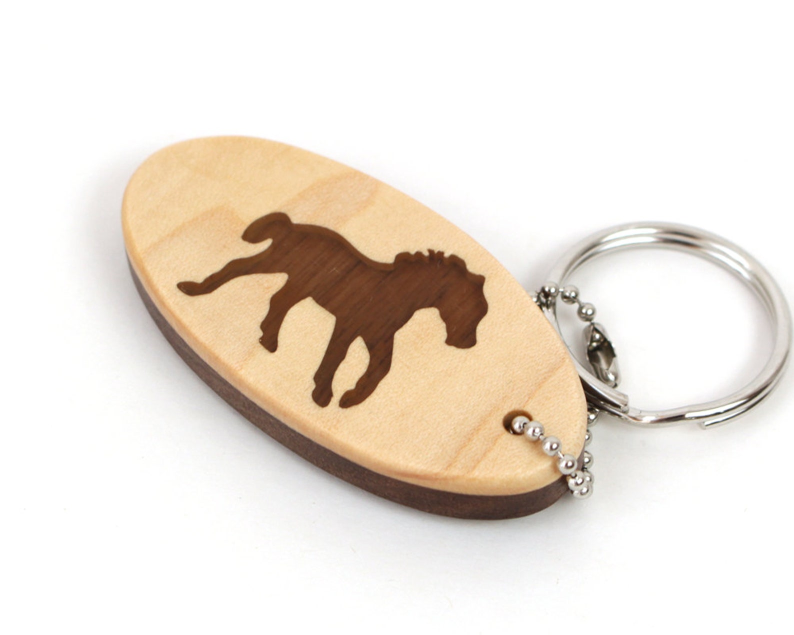 Running Horse Key Chain Wood Horse Key Ring Western Wild Horse Etsy