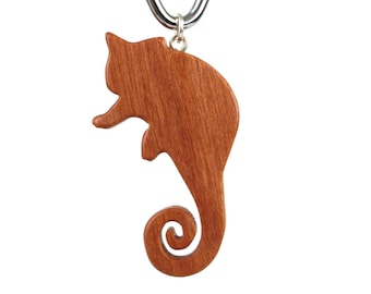Australian Possum, Bushbaby, Lemur, Loris, Wood Pendant Animal Necklace Hand Cut Scroll Saw Jewelry Cherry