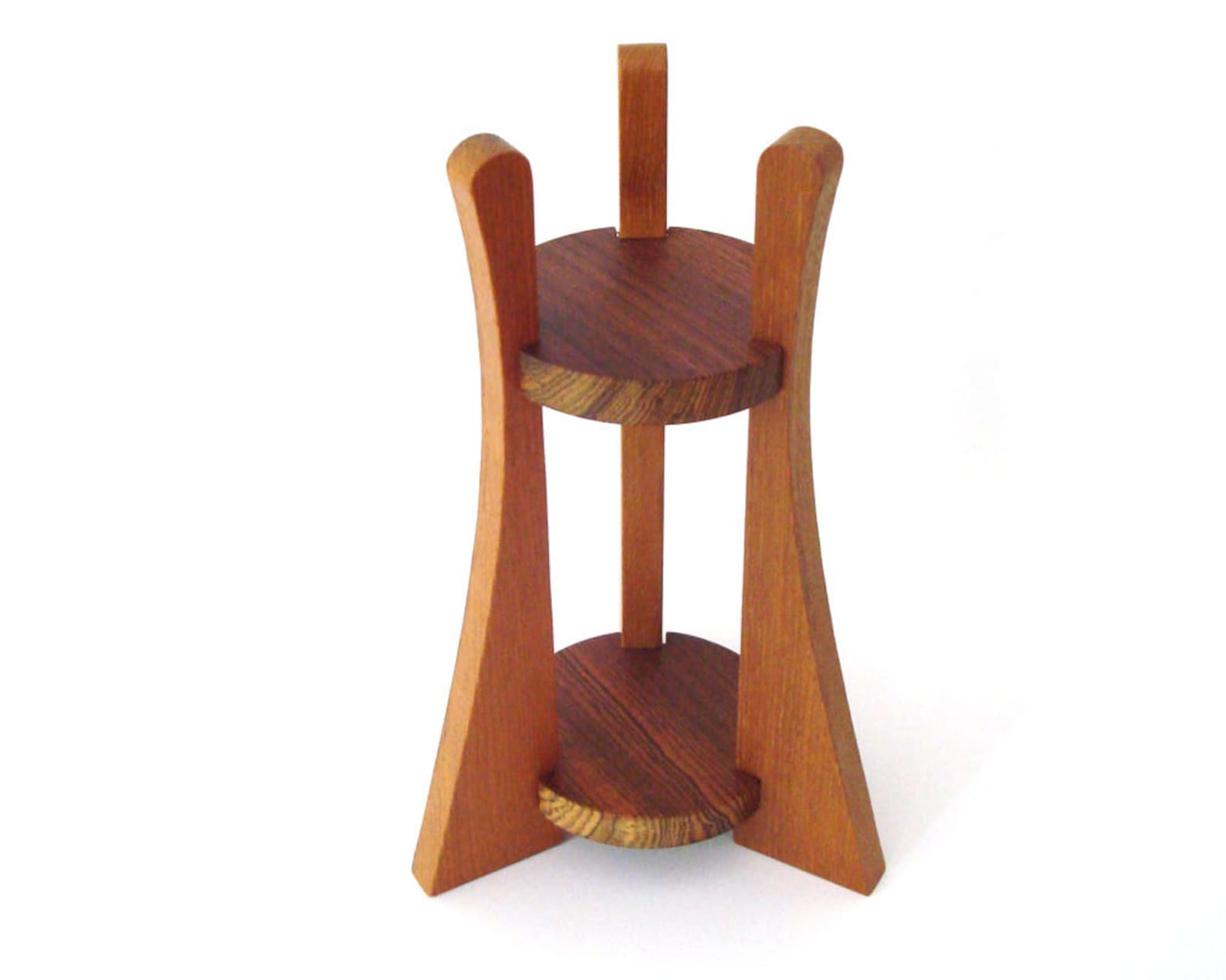 Tall Wooden Votive Candle Holder Teak Bocote Cordia Hand Cut Etsy