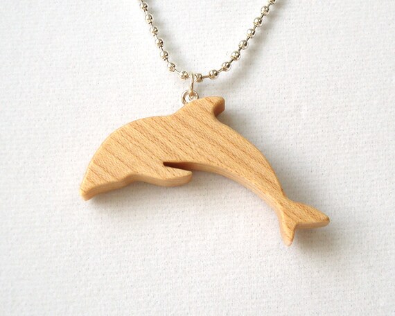 Wooden dolphin necklace sale