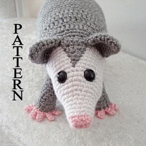 Opossum Crochet Pattern Possum Woodland Amigurumi Animal Digital Download Crochet Pattern Adobe Pdf File