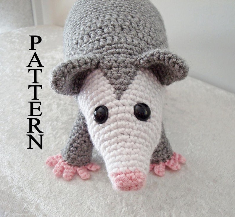 Opossum Crochet Pattern Possum Woodland Amigurumi Animal Digital Download Crochet Pattern Adobe Pdf File image 1