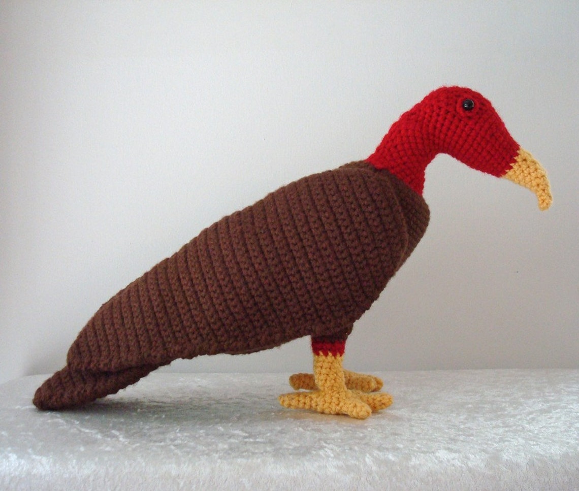 Turkey Vulture Crochet Pattern Amigurumi Vulture Stuffed Etsy