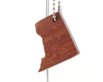 Wooden District of Columbia Key Chain, Washington DC Silhouette, USA Capital Key Fob, Eucalyptus