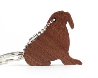 Walrus Key Chain, Wood Scroll Saw Animal Outline, Walrus Silhouette Key Ring, Nautical Accessory, Ocean Animal Key Fob, Walnut