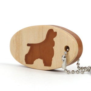 Cocker Spaniel Dog Key Chain Wood Scroll Saw Dog Breed Key Ring Pet Key Fob Cocker Spaniel Key Ring Show Dog Key Chain Cherry image 4