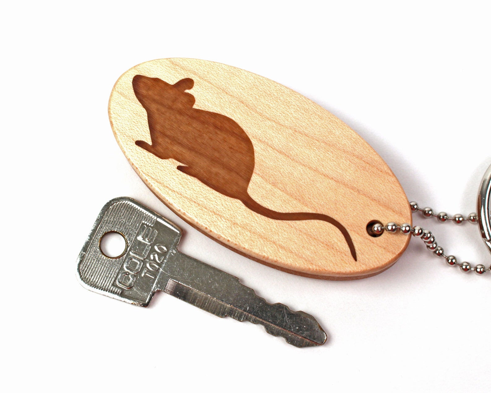 Mouse Key Chain Wood Rodent Key Ring Rat Key Ring Animal Etsy UK