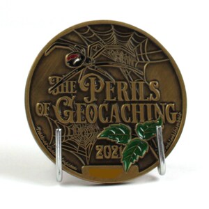 Perils of Geocaching Geocoin, Creepy Crawly Critters Geocoin, Spider Geocoin, Art Coins image 5