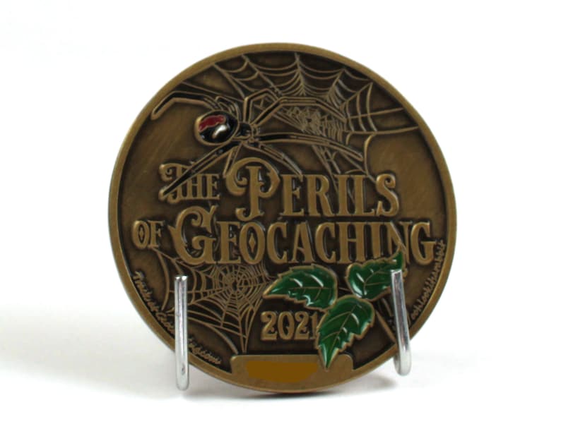 Perils of Geocaching Geocoin, Creepy Crawly Critters Geocoin, Spider Geocoin, Art Coins image 5