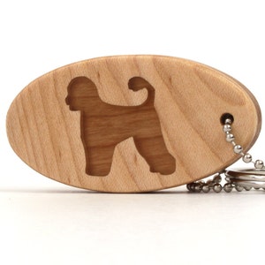 Portuguese Water Dog Key Chain Wood Pet Key Fob Wooden Dog Breed Key Ring Water Dog Accessories Scroll Saw Dog Key Chain Cherry image 3