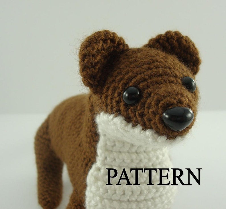 Ermine Crochet Pattern Amigurumi Stoat Crochet Pattern Weasel Crochet Pattern Amigurumi Crochet Animal Adobe Pdf Digital Download File image 1