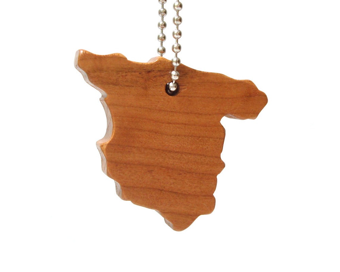 Wooden Spain Key Chain Country Silhouette Outline Cutout Wood Etsy