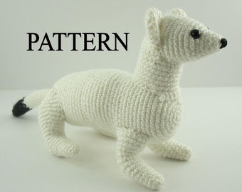 Ermine Stoat Weasel Häkelan muster Amigurumi Ermine Animal Pattern Adobe Pdf Digital Download Datei