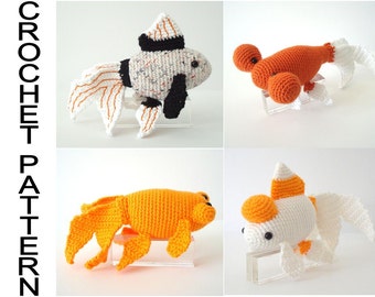 Ausgefallene Goldfisch Sorten Häkelan muster Amigurumi Goldfisch Muster Gehäkelter Fisch Digital Download Muster Stofffisch Muster Pdf Datei