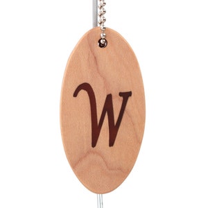 Personalized Single Initial Key Chain, Letter W Key Fob, Wood Monogram ...