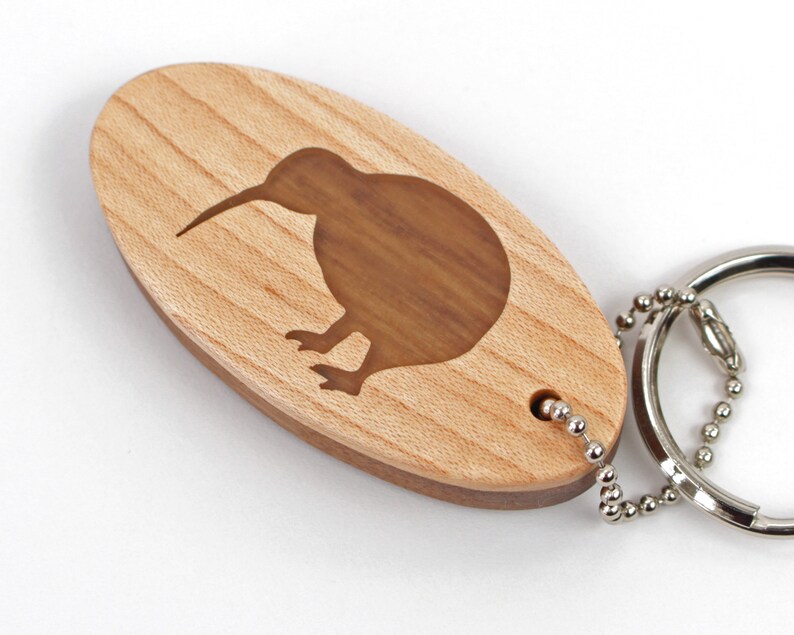 Wood Kiwi Key Chain New Zealand Icon Key Ring Kiwiana Etsy