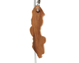 Wooden Sweden Key Chain, Country Silhouette, Outline Sverige Key Fob,  Canarywood