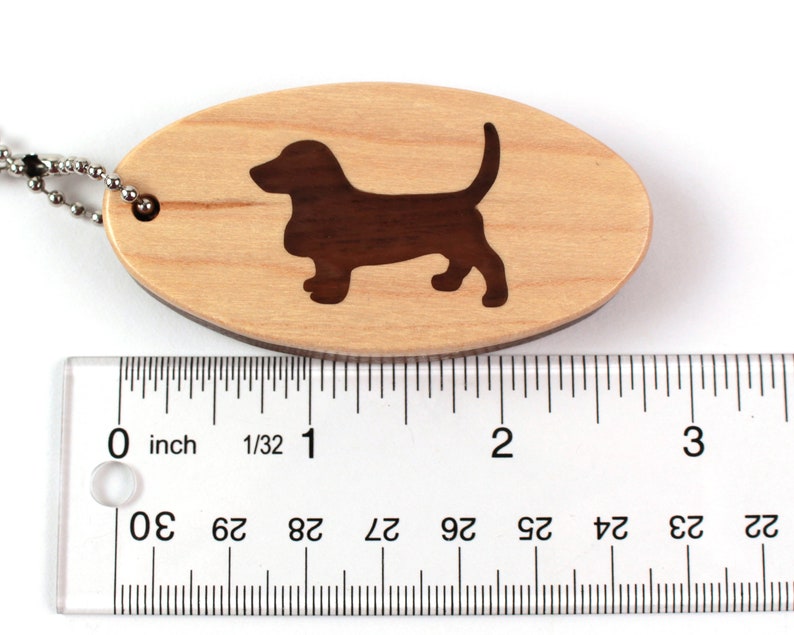 Basset Hound Key Chain Scroll Saw Wood Dog Breed Key Ring Etsy