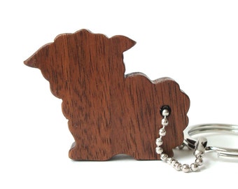 Sheep Key Chain Wood Lamb Scroll Saw Country Wood Animal Key Chain Outline Sheep Key Ring Sheep Key Fob