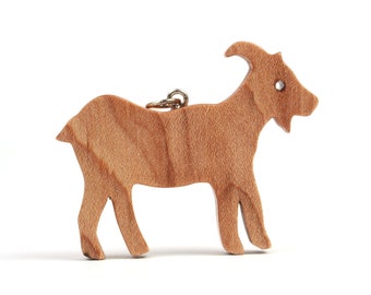 Wood Goat Necklace, Farm Animal Jewelry, Country Life Necklace, Goat Pendant, Maple