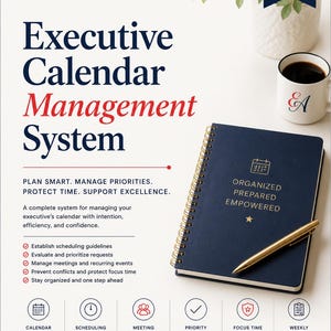 Executive Calendar Management Toolkit | Executive Assistant Calendar Planner | Scheduling System | Meeting Request Tracker | Printable PDF