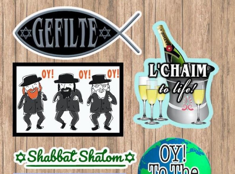 Jewish Stickers, Jewish Sticker Pack L'chiam, Mitzot, OY VEY, Mazel Tov ...