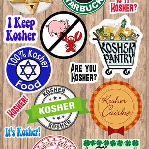 Kosher Stickers,Jewish food sticker, jewish sticker pack