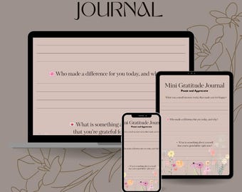 Mini Gratitude Journal | Free Printable + Fillable PDF | Daily Self Care | iPad & Digital Use | Instant Download
