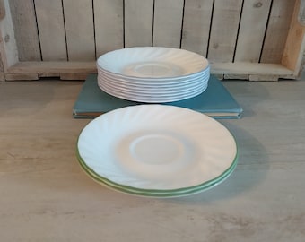 Corelle Swirl Saucers Green or Blue Rim - Priced Per Saucer