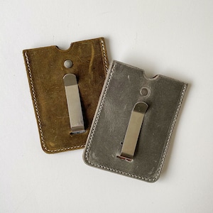 Cartera de clip minimalista- Billetera de clip de bolsillo frontal- billetera de clip de dinero- billetera de clip simple- billetera de clip de cuero- billetera de tarjeta de cuero