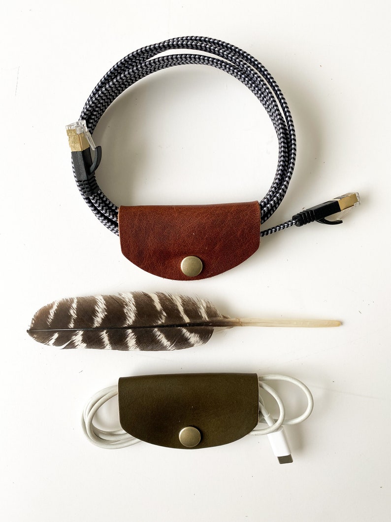 Cord Taco Leather Cord Holder Leather Cord Cable Tie Etsy