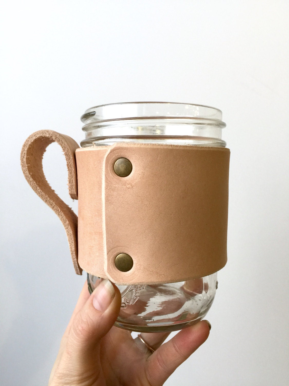 Leather Mug Wrap Ready to Ship Leather Jar Wrap Leather Jar Etsy