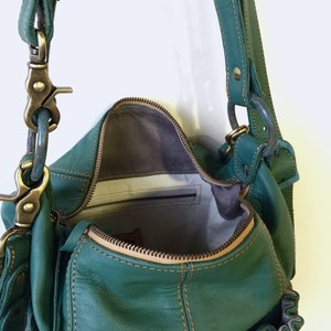 Voima Handbag ready-to-ship bag green leather handbag green leather crossbody bag jade green leather luxury handbag couture handbag image 5