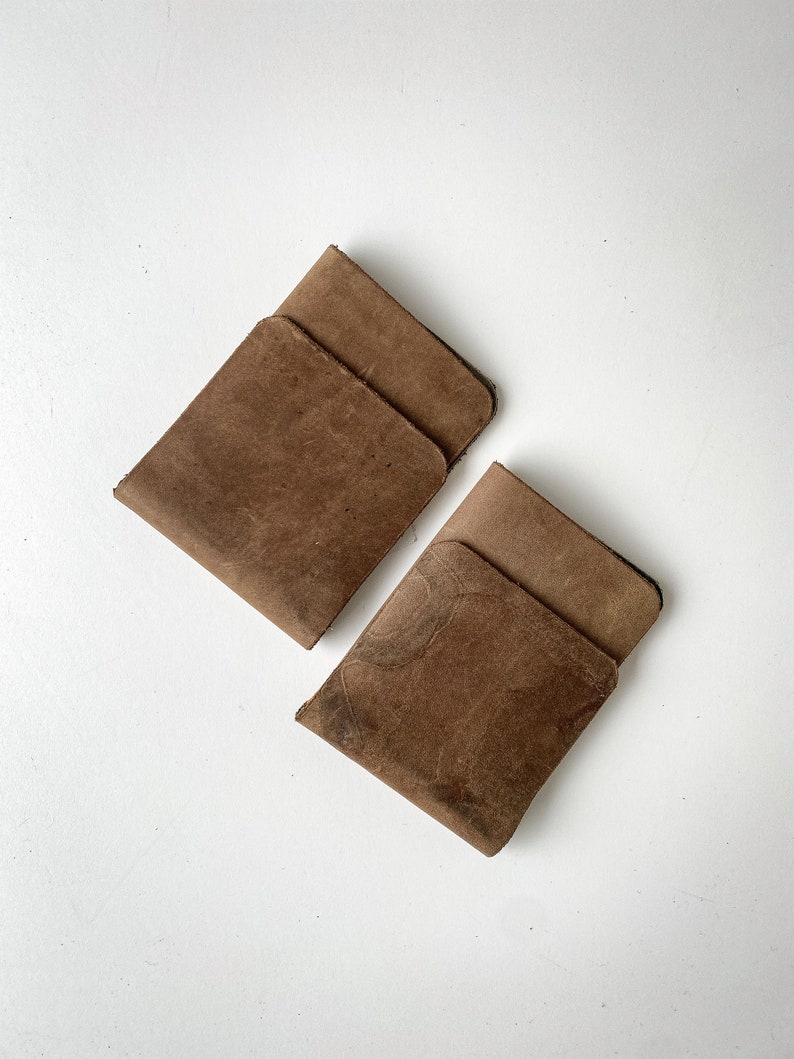 Minimal Leather Wallet Brown Leather front pocket fold wallet image 5